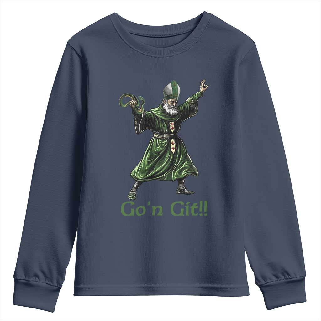 Funny St Patrick's Day Youth Sweatshirt Go'n Git Saint Patrick Snake