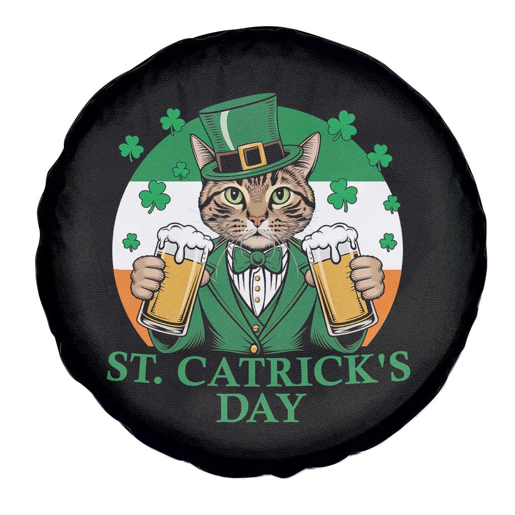 Funny St Catrick's Day Beer Spare Tire Cover St Patrick's Day Cat Beer Shamrock