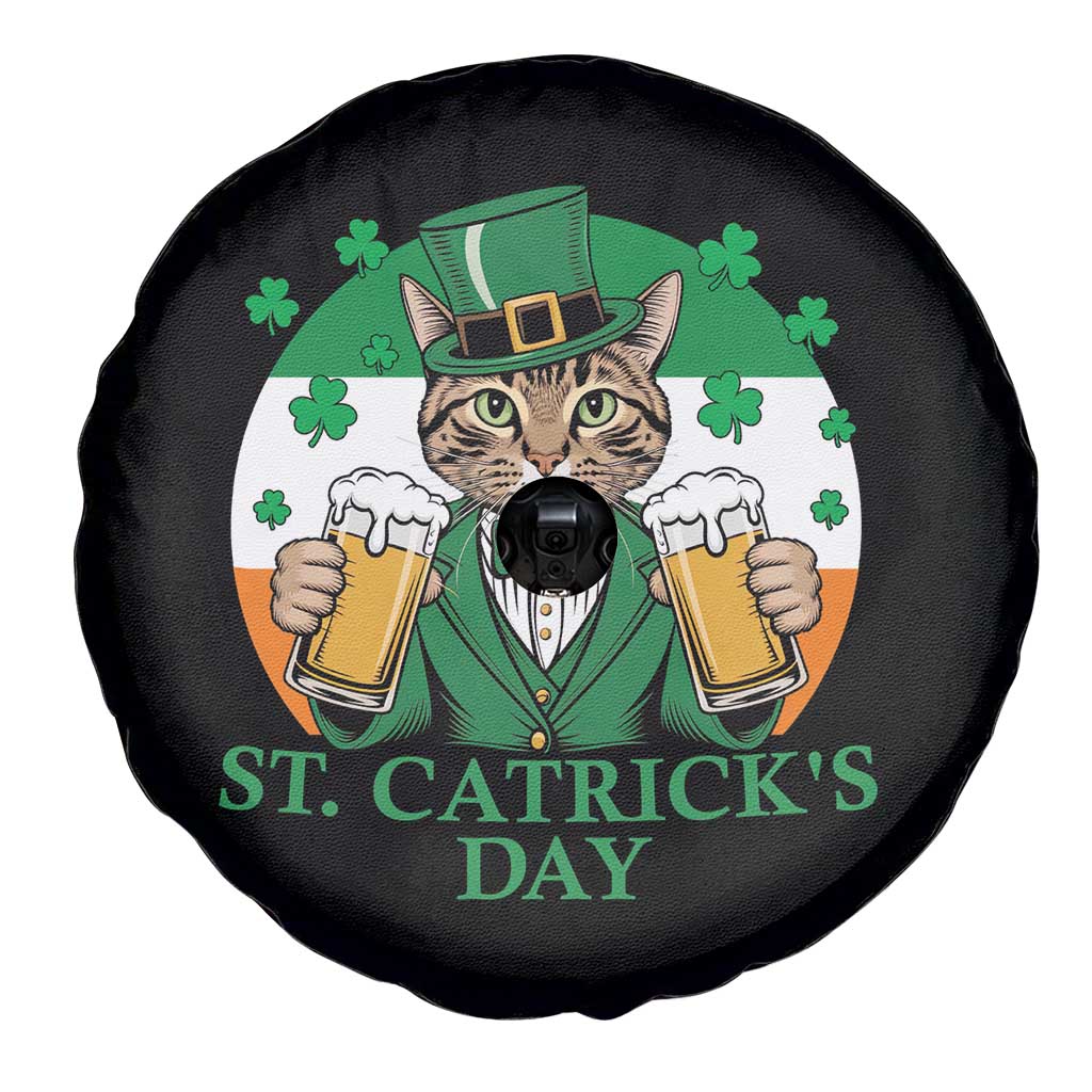 Funny St Catrick's Day Beer Spare Tire Cover St Patrick's Day Cat Beer Shamrock