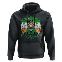 Funny St Catrick's Day Beer Hoodie St Patrick's Day Cat Beer Shamrock