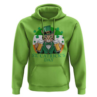 Funny St Catrick's Day Beer Hoodie St Patrick's Day Cat Beer Shamrock