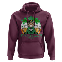 Funny St Catrick's Day Beer Hoodie St Patrick's Day Cat Beer Shamrock