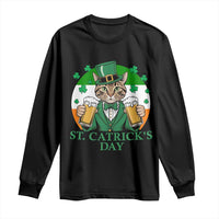 Funny St Catrick's Day Beer Long Sleeve Shirt St Patrick's Day Cat Beer Shamrock