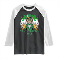 Funny St Catrick's Day Beer Raglan Shirt St Patrick's Day Cat Beer Shamrock