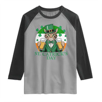 Funny St Catrick's Day Beer Raglan Shirt St Patrick's Day Cat Beer Shamrock
