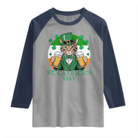 Funny St Catrick's Day Beer Raglan Shirt St Patrick's Day Cat Beer Shamrock