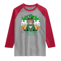 Funny St Catrick's Day Beer Raglan Shirt St Patrick's Day Cat Beer Shamrock