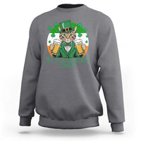 Funny St Catrick's Day Beer Sweatshirt St Patrick's Day Cat Beer Shamrock