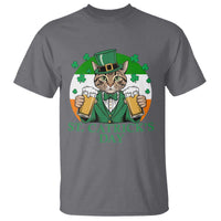 Funny St Catrick's Day Beer T Shirt St Patrick's Day Cat Beer Shamrock