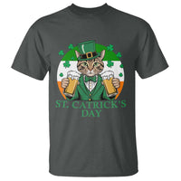 Funny St Catrick's Day Beer T Shirt St Patrick's Day Cat Beer Shamrock