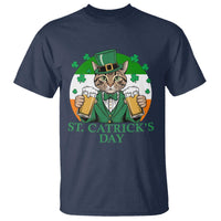 Funny St Catrick's Day Beer T Shirt St Patrick's Day Cat Beer Shamrock