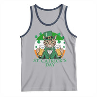 Funny St Catrick's Day Beer Tank Top St Patrick's Day Cat Beer Shamrock
