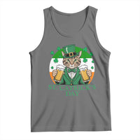 Funny St Catrick's Day Beer Tank Top St Patrick's Day Cat Beer Shamrock