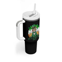 Funny St Catrick's Day Beer Tumbler With Handle St Patrick's Day Cat Beer Shamrock - Wonder Print Shop