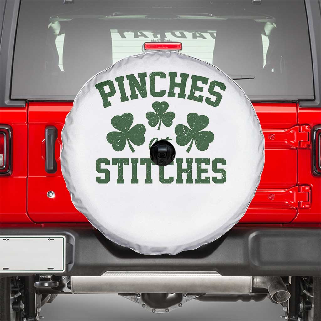 Funny St Patrick's Day Pinches Get Stiches Spare Tire Cover Shamrock