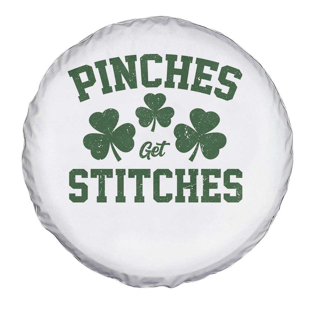 Funny St Patrick's Day Pinches Get Stiches Spare Tire Cover Shamrock