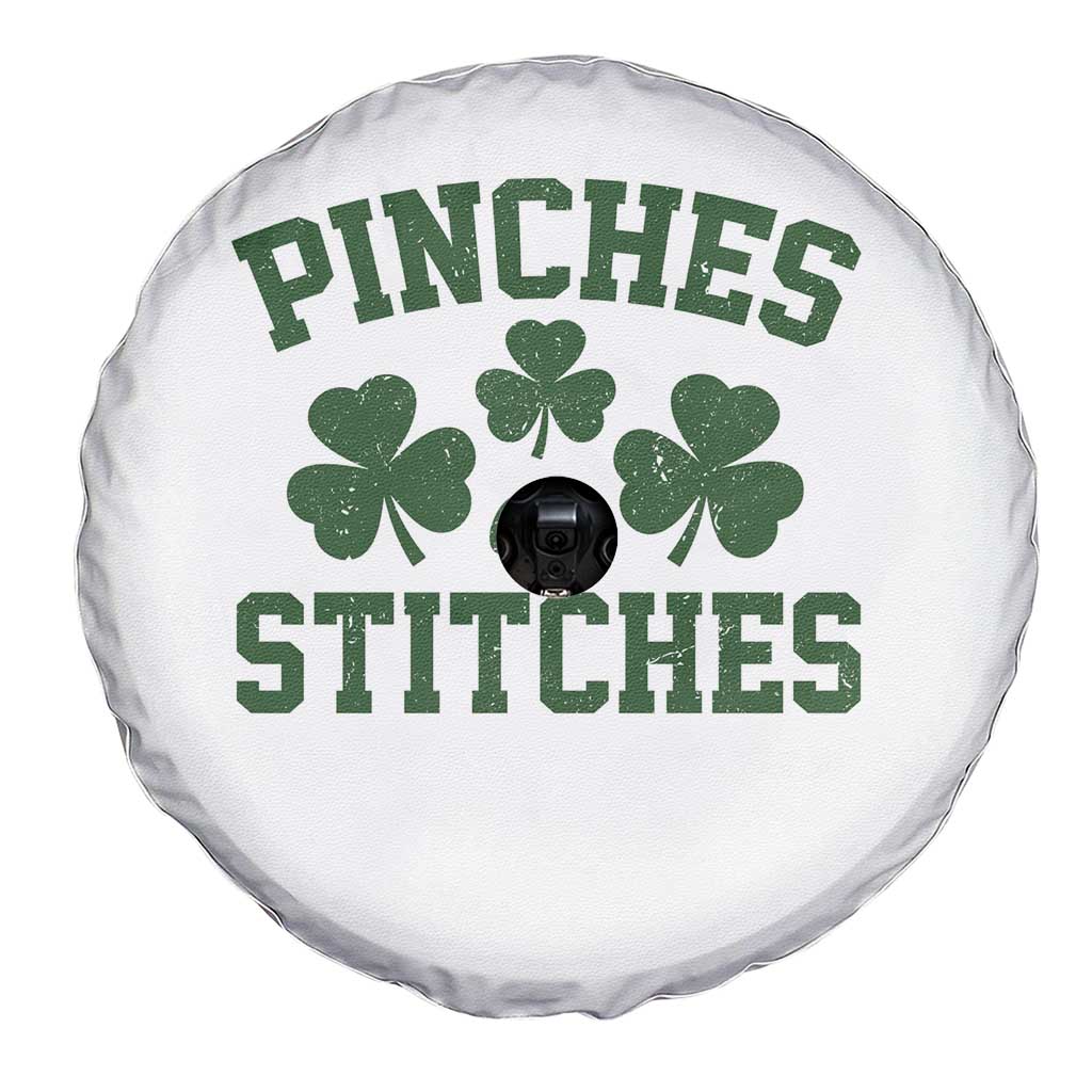 Funny St Patrick's Day Pinches Get Stiches Spare Tire Cover Shamrock