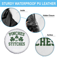 Funny St Patrick's Day Pinches Get Stiches Spare Tire Cover Shamrock