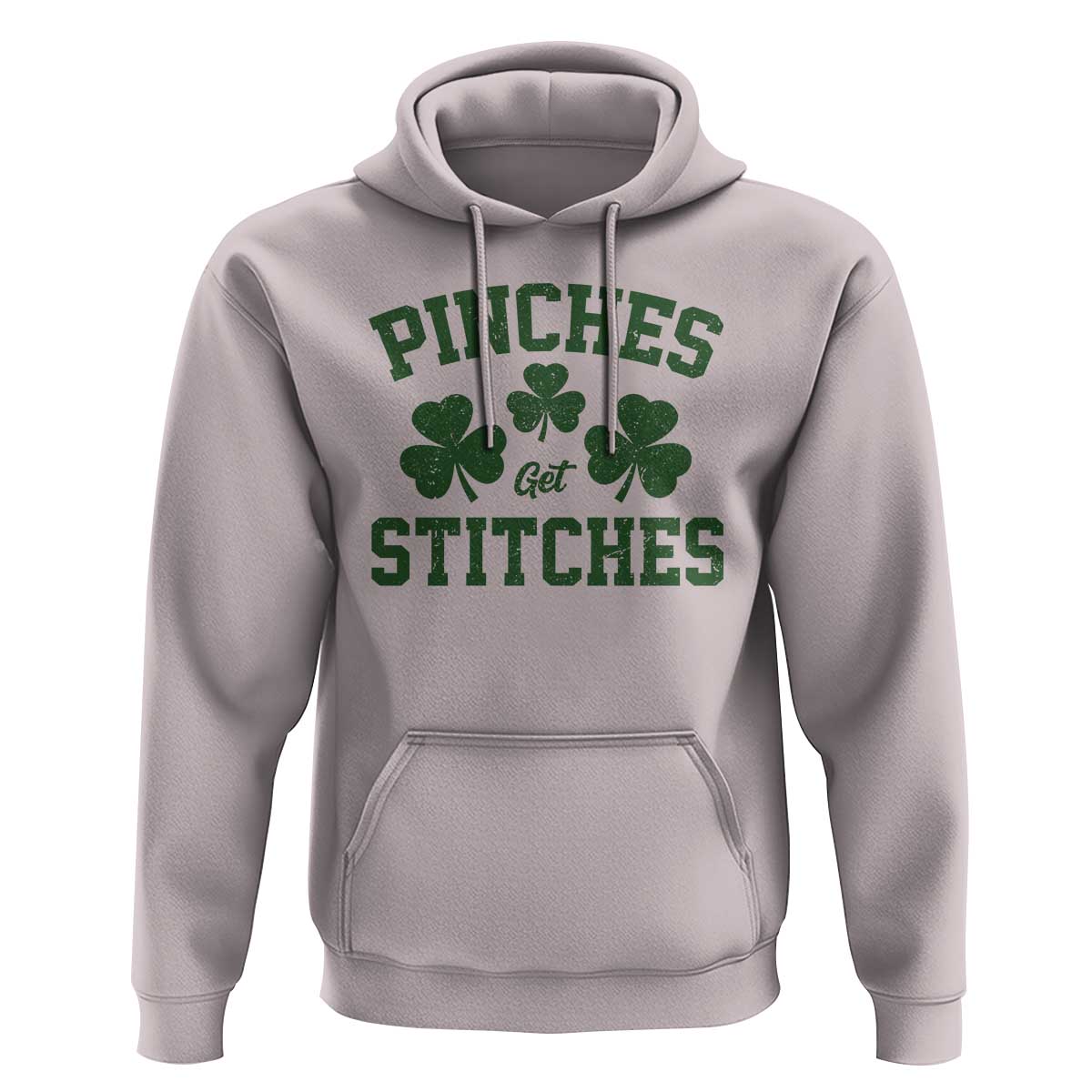 Funny St Patrick's Day Pinches Get Stiches Hoodie Shamrock