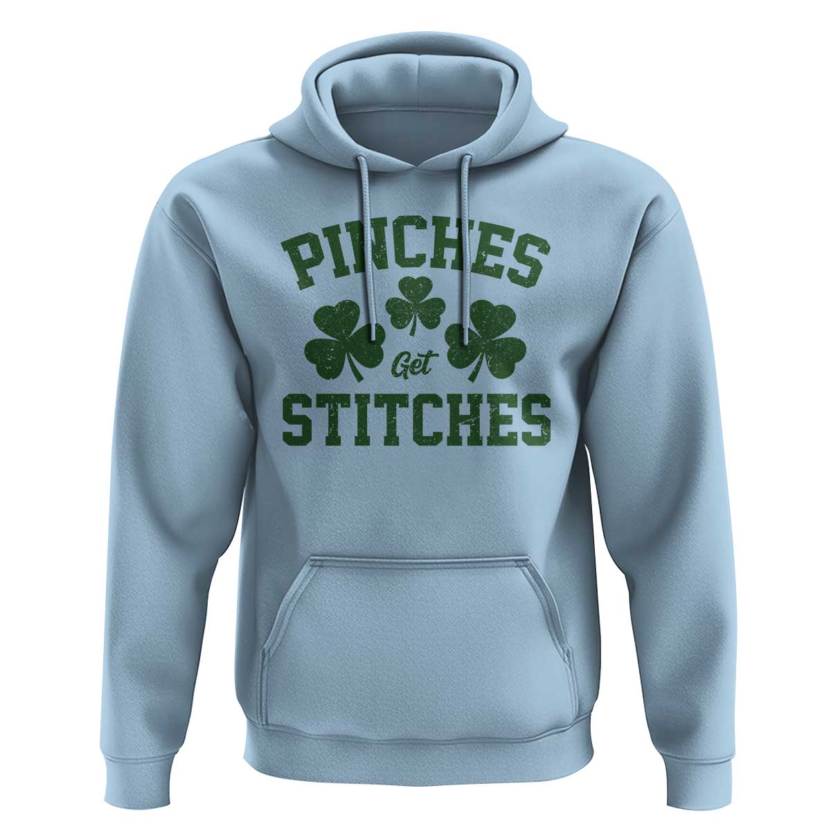 Funny St Patrick's Day Pinches Get Stiches Hoodie Shamrock
