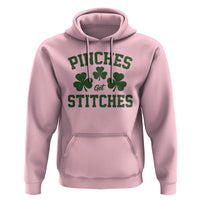 Funny St Patrick's Day Pinches Get Stiches Hoodie Shamrock