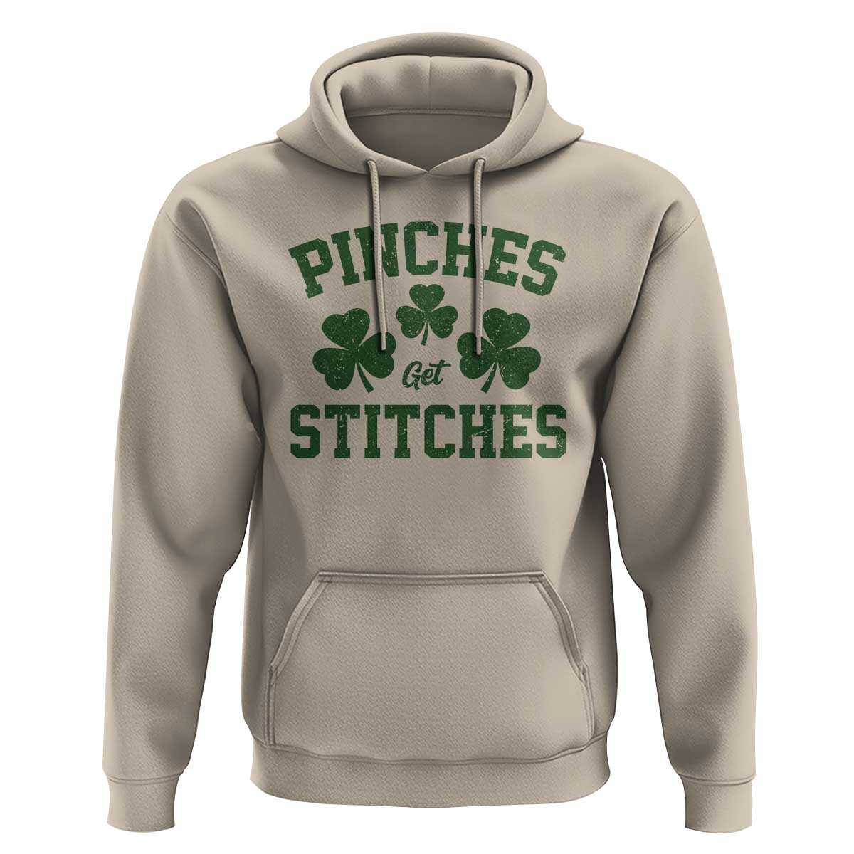 Funny St Patrick's Day Pinches Get Stiches Hoodie Shamrock
