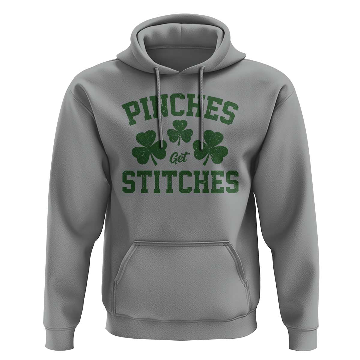 Funny St Patrick's Day Pinches Get Stiches Hoodie Shamrock