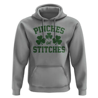 Funny St Patrick's Day Pinches Get Stiches Hoodie Shamrock