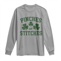 Funny St Patrick's Day Pinches Get Stiches Long Sleeve Shirt Shamrock