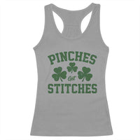 Funny St Patrick's Day Pinches Get Stiches Racerback Tank Top Shamrock