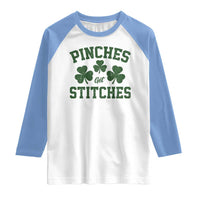 Funny St Patrick's Day Pinches Get Stiches Raglan Shirt Shamrock