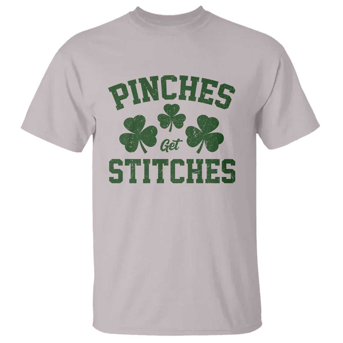 Funny St Patrick's Day Pinches Get Stiches T Shirt Shamrock