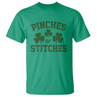 Funny St Patrick's Day Pinches Get Stiches T Shirt Shamrock