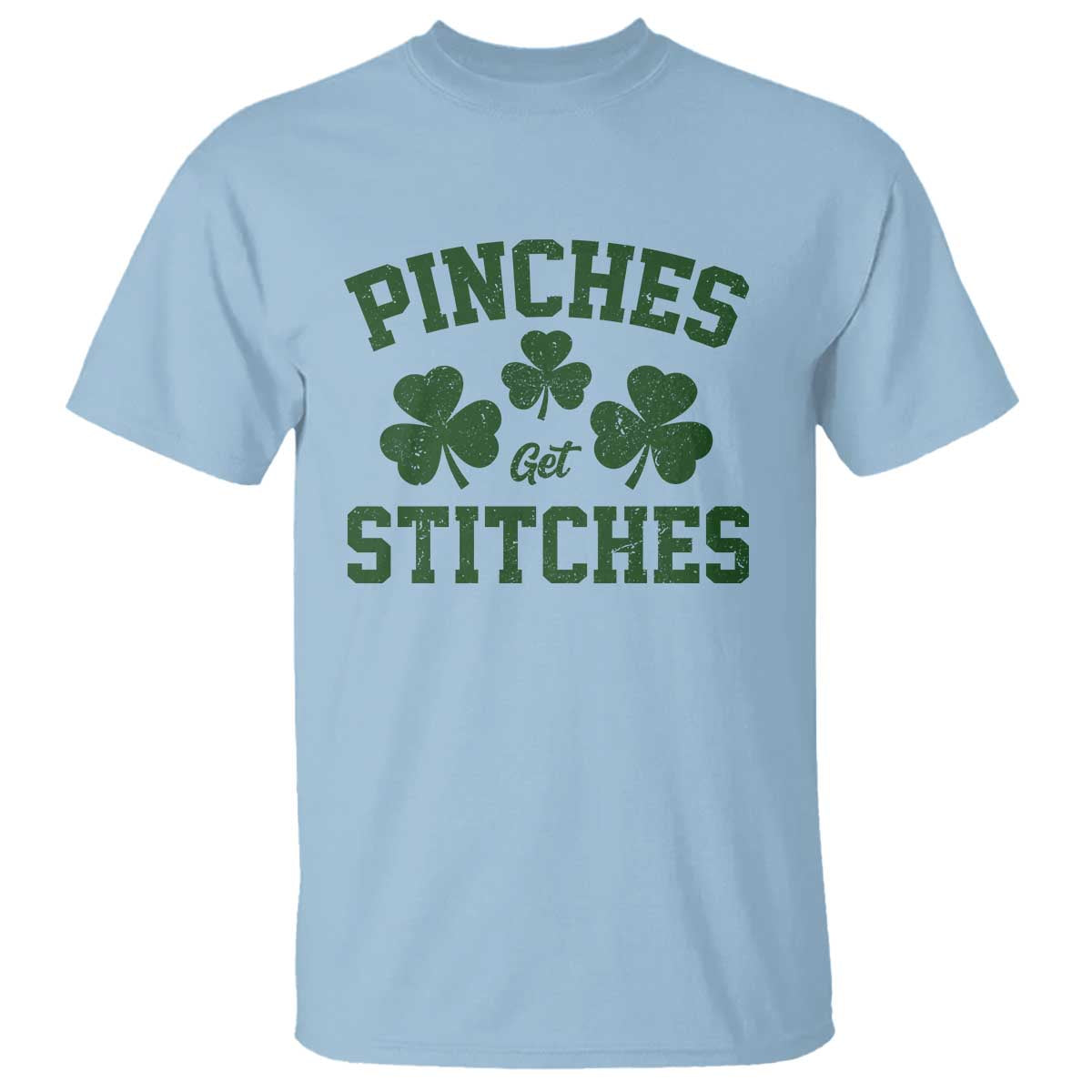 Funny St Patrick's Day Pinches Get Stiches T Shirt Shamrock