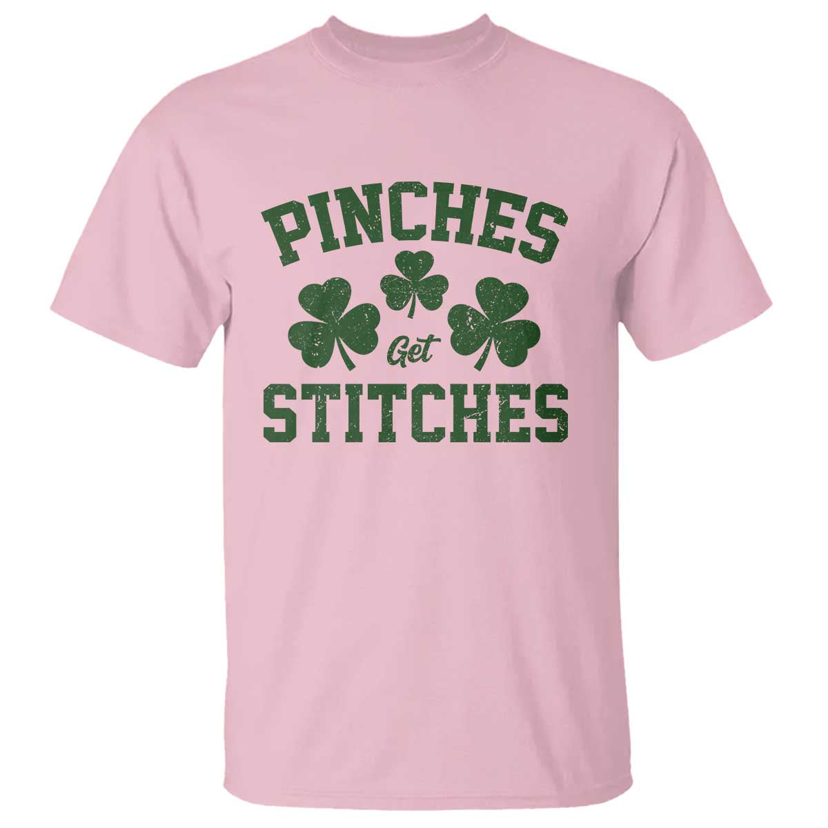 Funny St Patrick's Day Pinches Get Stiches T Shirt Shamrock