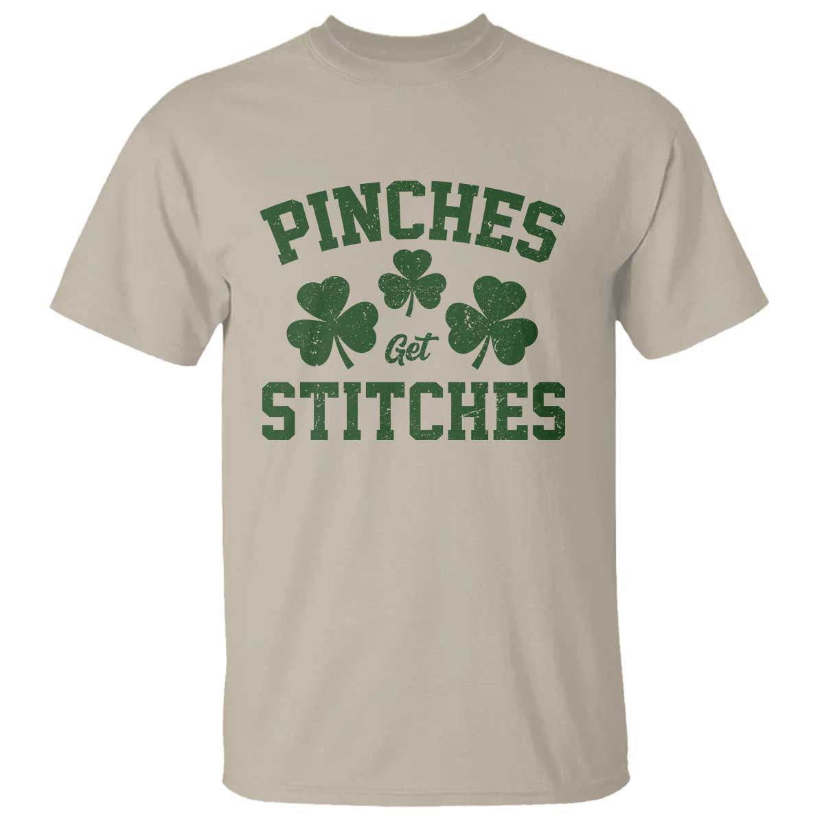 Funny St Patrick's Day Pinches Get Stiches T Shirt Shamrock