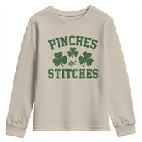 Funny St Patrick's Day Pinches Get Stiches Youth Sweatshirt Shamrock
