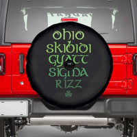 Funny Ohio Skibidi Gyatt Sigma Rizz St Patrick's Day Spare Tire Cover Shamrock