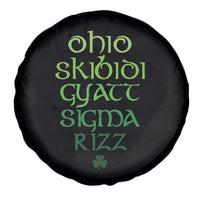 Funny Ohio Skibidi Gyatt Sigma Rizz St Patrick's Day Spare Tire Cover Shamrock