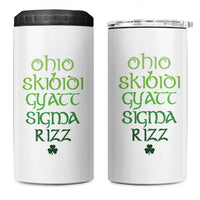 Funny Ohio Skibidi Gyatt Sigma Rizz St Patrick's Day 4 in 1 Can Cooler Tumbler Shamrock