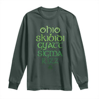 Funny Ohio Skibidi Gyatt Sigma Rizz St Patrick's Day Long Sleeve Shirt Shamrock