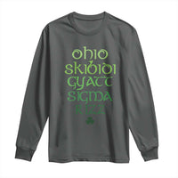 Funny Ohio Skibidi Gyatt Sigma Rizz St Patrick's Day Long Sleeve Shirt Shamrock