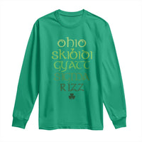 Funny Ohio Skibidi Gyatt Sigma Rizz St Patrick's Day Long Sleeve Shirt Shamrock