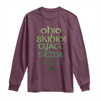 Funny Ohio Skibidi Gyatt Sigma Rizz St Patrick's Day Long Sleeve Shirt Shamrock