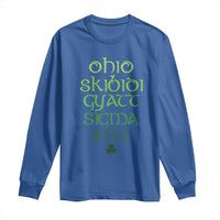 Funny Ohio Skibidi Gyatt Sigma Rizz St Patrick's Day Long Sleeve Shirt Shamrock