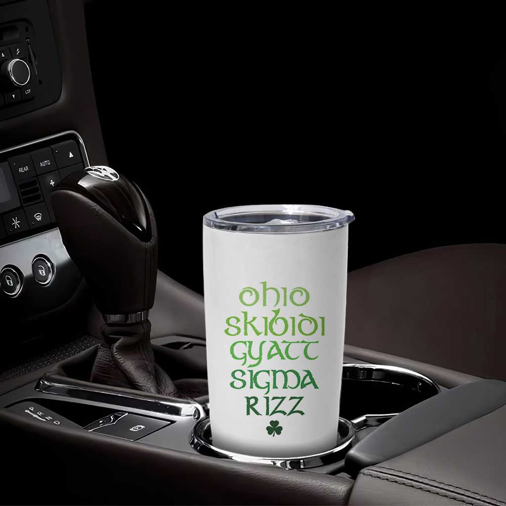 Funny Ohio Skibidi Gyatt Sigma Rizz St Patrick's Day Tumbler Cup Shamrock