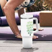 Funny Ohio Skibidi Gyatt Sigma Rizz St Patrick's Day Tumbler With Handle Shamrock