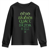 Funny Ohio Skibidi Gyatt Sigma Rizz St Patrick's Day Youth Sweatshirt Shamrock