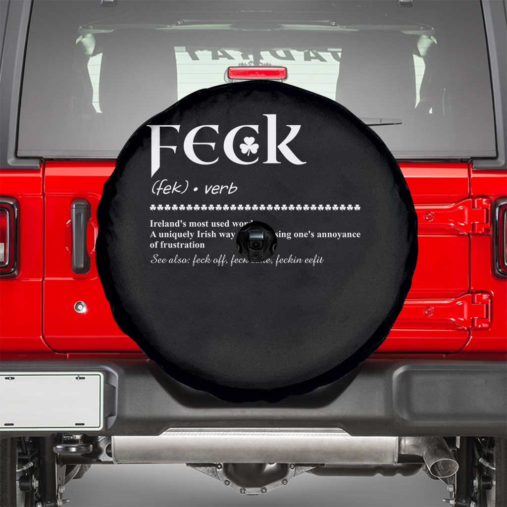 Funny Irish Pride Spare Tire Cover Feck Definition Shamrocks St Patrick's Day