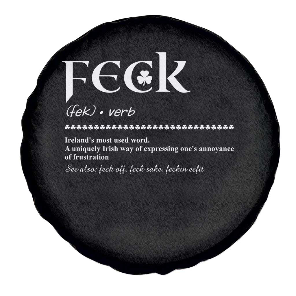 Funny Irish Pride Spare Tire Cover Feck Definition Shamrocks St Patrick's Day